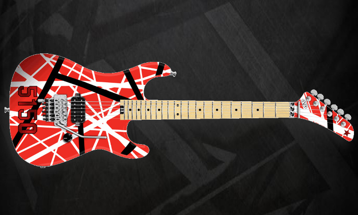 Evh Striped Series 5150 Mex Mn 2017 - Red, Black & White Stripes - Guitare Électrique Forme Str - Variation 1