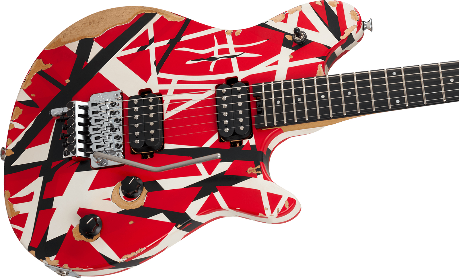 Evh Wolfgang Special Striped Ltd Mex 2h Fr Eb - Aged Red Black & White Stripes - Guitare Électrique MÉtal - Variation 2