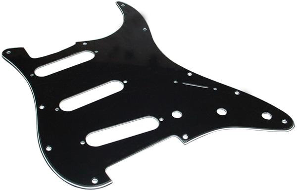 Fender Pickguard 11-hole Modern-style Stratocaster S/s/s 3-ply Black - - Pickguard - Variation 1