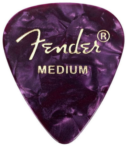 Fender 351 Shape Premium Celluloid Medium Picks Purple Moto - MÉdiator & Onglet - Variation 1