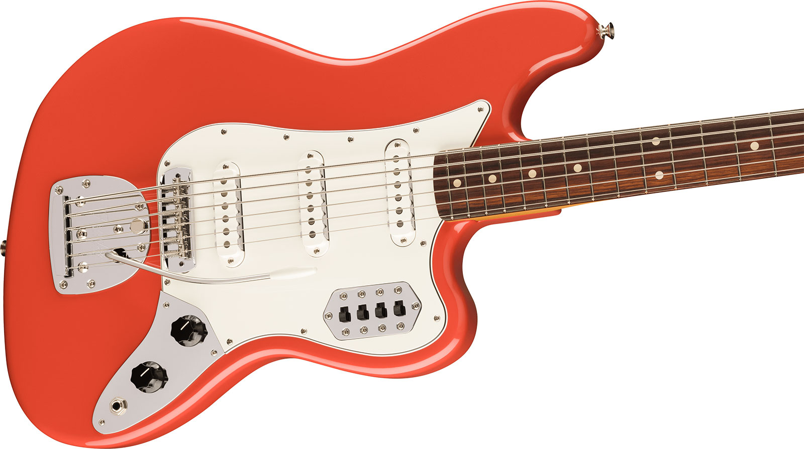 Fender 60s Bass Vi Vintera 2 3s Trem Rw - Fiesta Red - Guitare Électrique Baryton - Variation 2