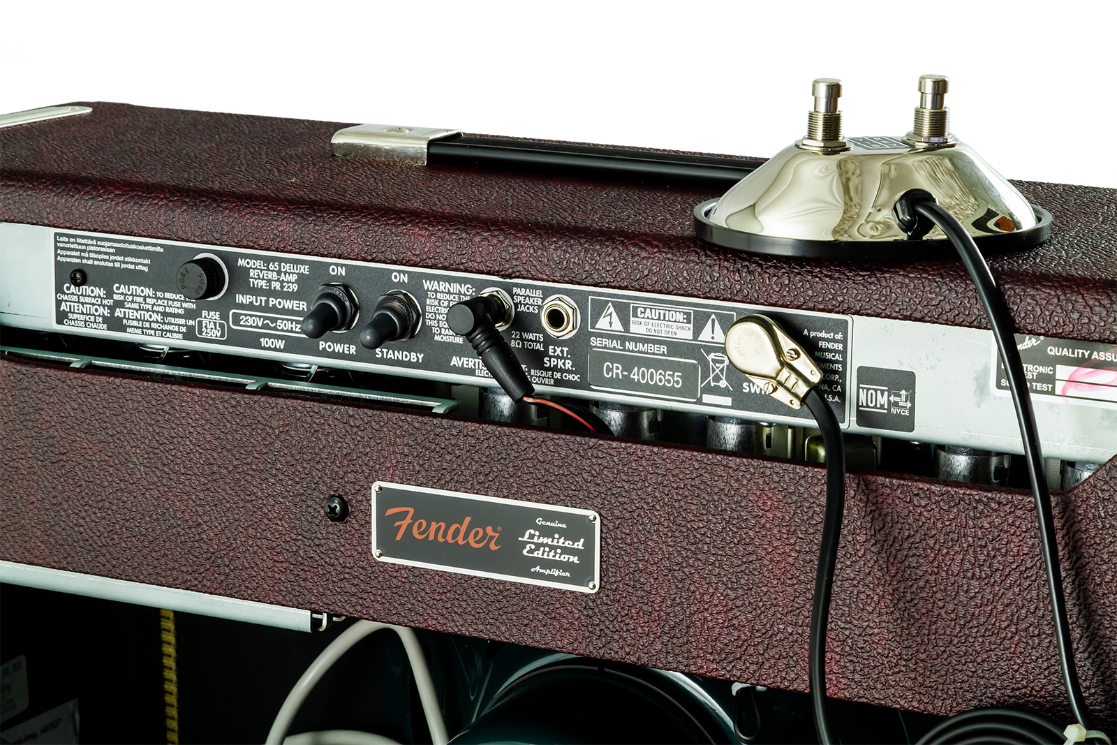 Fender 65 Deluxe Reverb Ltd 22w 1x12 Jensen P12q Bordeaux Blues - Ampli Guitare Électrique Combo - Variation 2