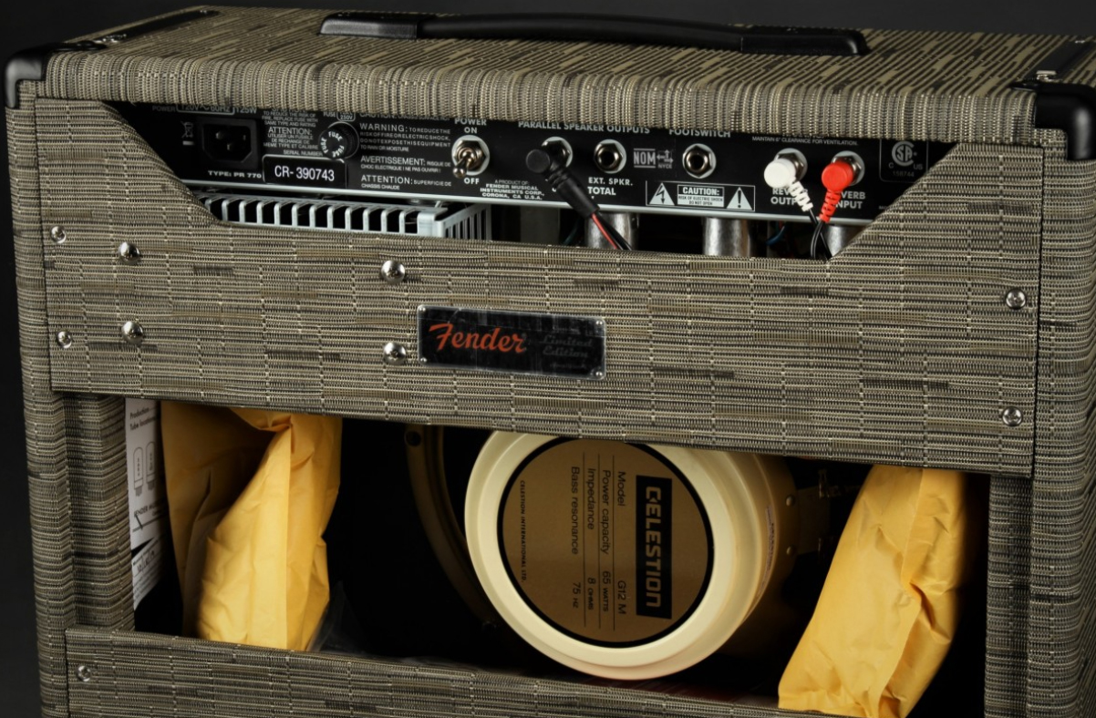 Fender 65 Princeton Reverb Fsr Ltd 15w 1x12 Celestion Creamback Chilewich Charcoal - Ampli Guitare Électrique Combo - Variation 1