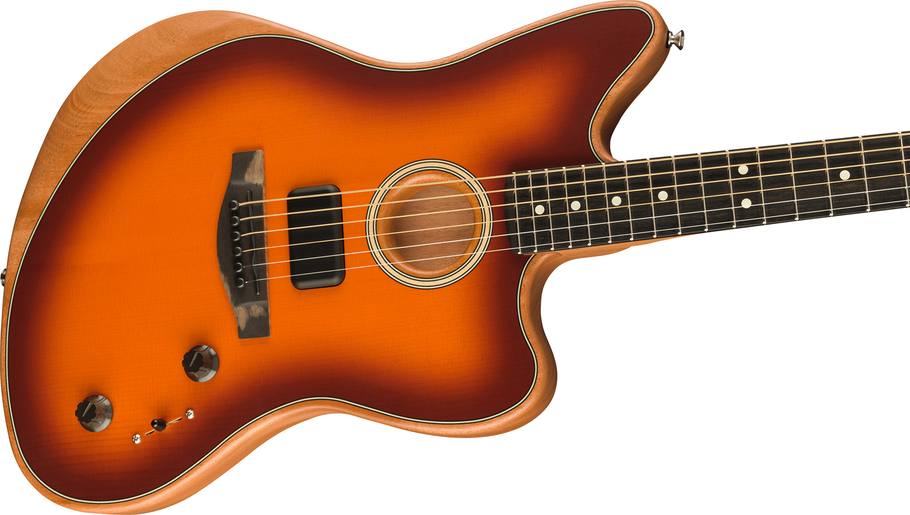 Fender American Acoustasonic Jazzmaster Usa Eb - Tobacco Sunburst - Guitare Electro Acoustique - Variation 2