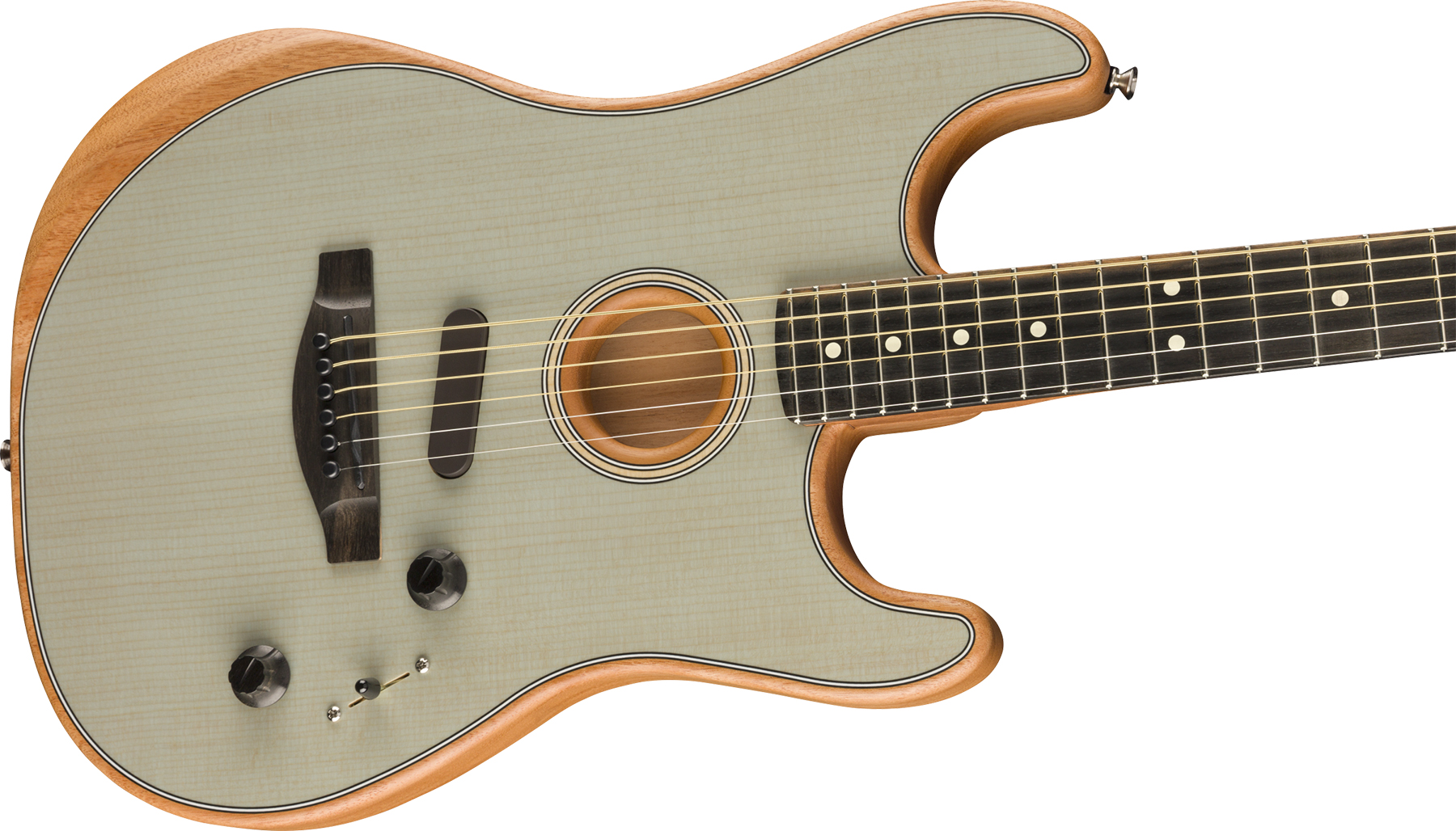 Fender American Acoustasonic Strat Usa Eb - Transparent Sonic Blue - Guitare Electro Acoustique - Variation 2