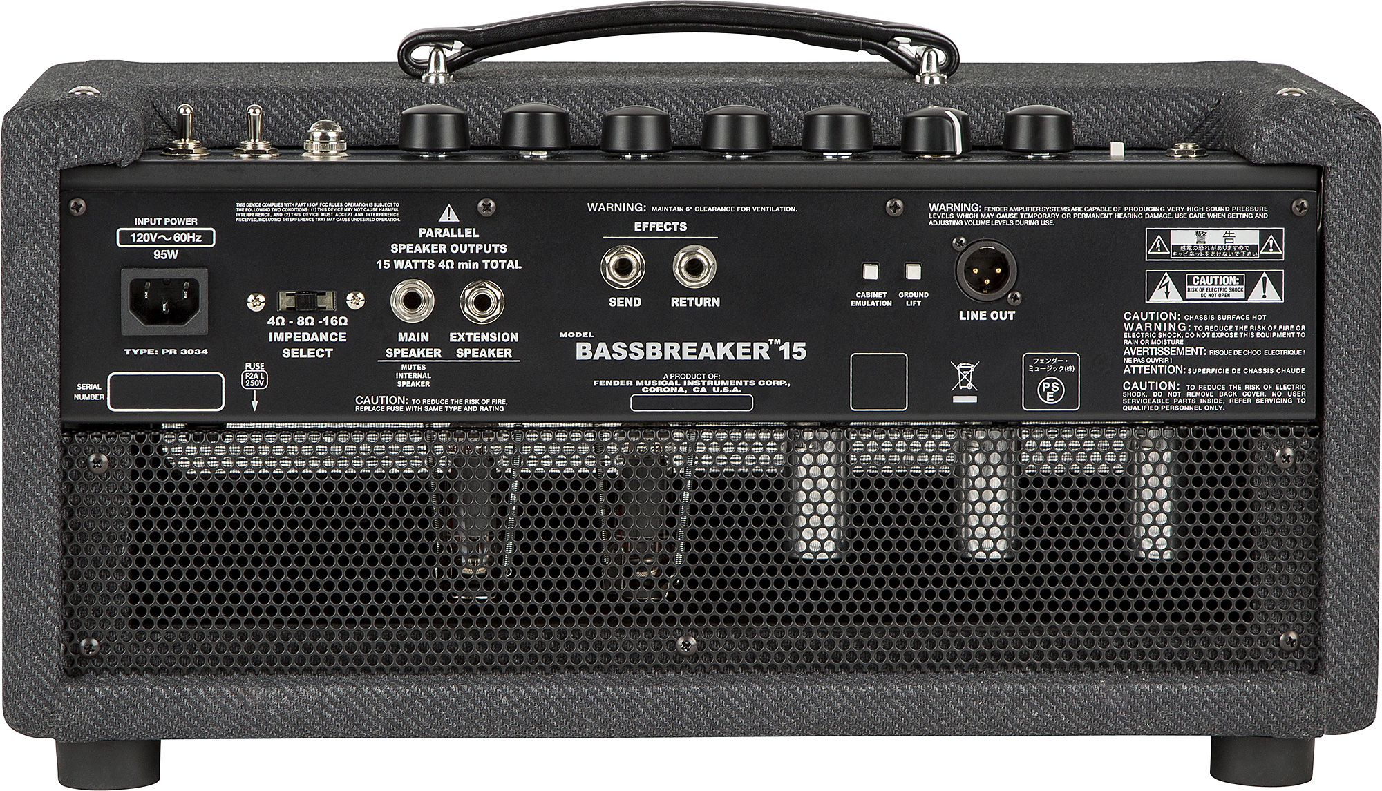 Fender Bassbreaker 15 Head 15w Gray Tweed - Ampli Guitare Électrique TÊte / PÉdale - Variation 2