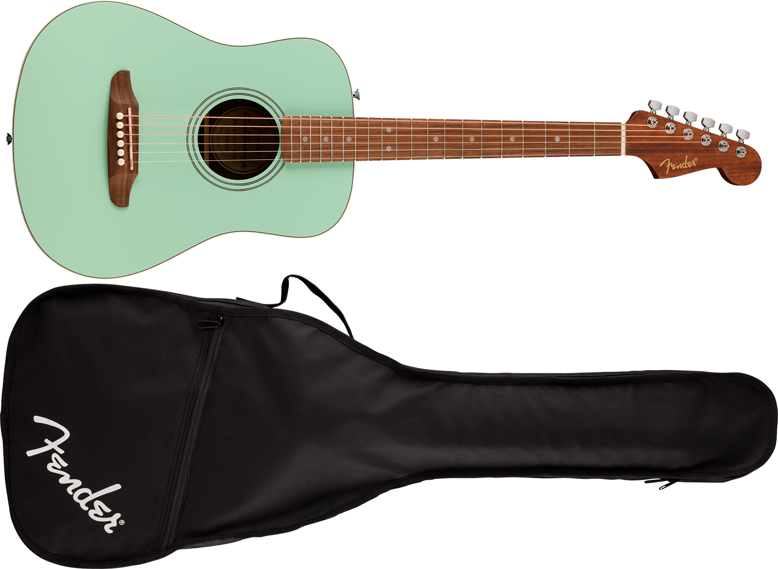 Fender California Standard Redondo Mini Epicea Sapele Noy +housse - Surf Green - Guitare Folk - Variation 4