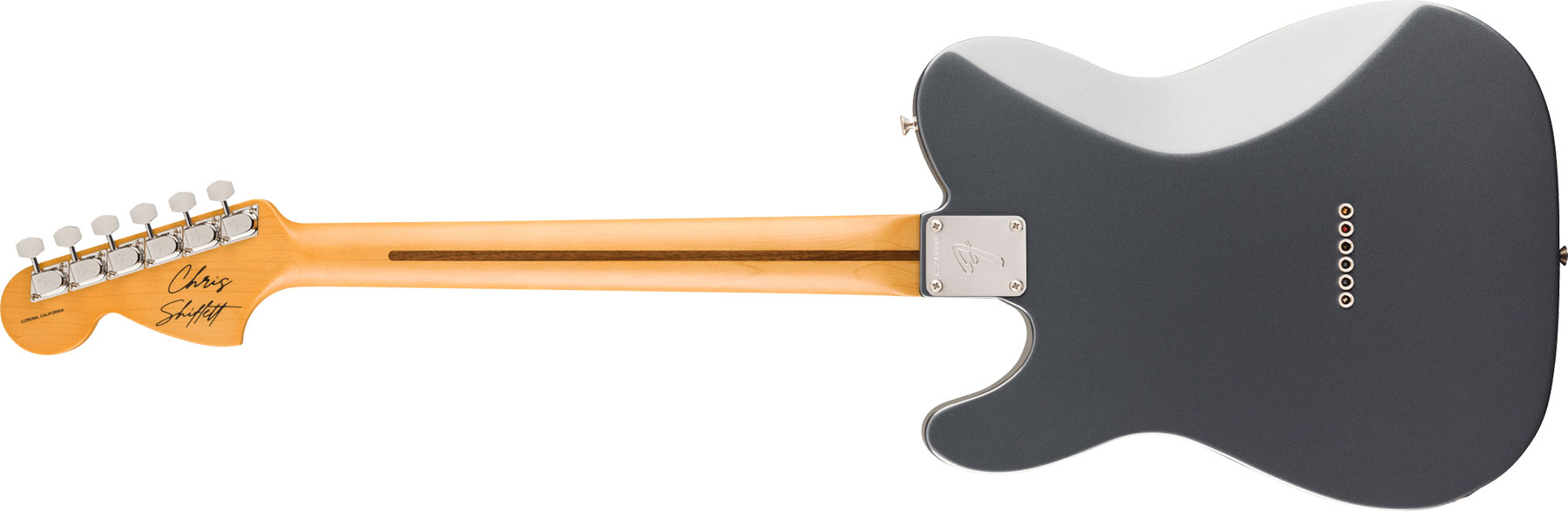 Fender Chris Shiflett Tele Cleaver Usa Signature 2s Ht Rw - Charcoal Frost Metallic - Guitare Électrique Signature - Variation 1