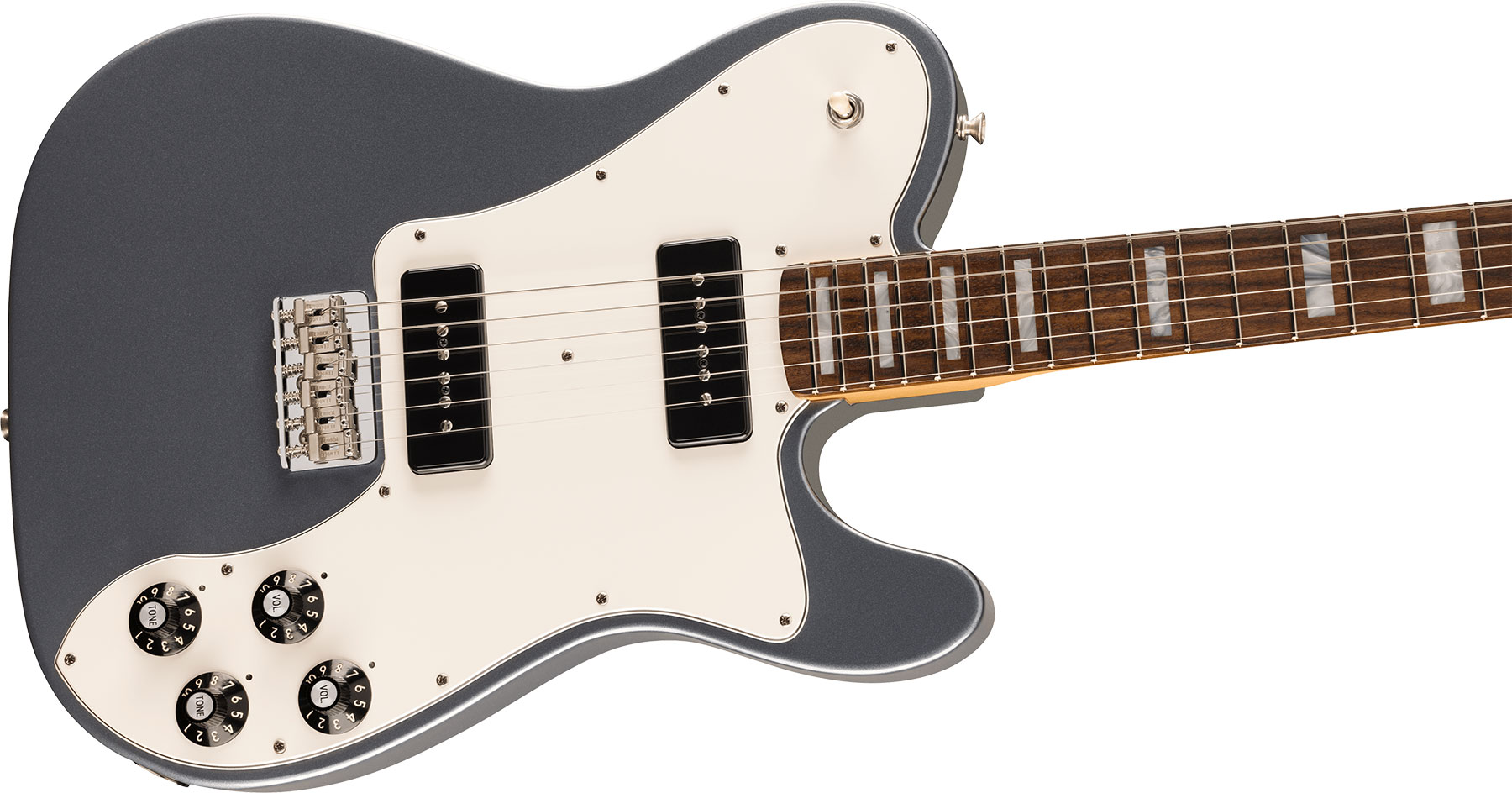 Fender Chris Shiflett Tele Cleaver Usa Signature 2s Ht Rw - Charcoal Frost Metallic - Guitare Électrique Signature - Variation 2