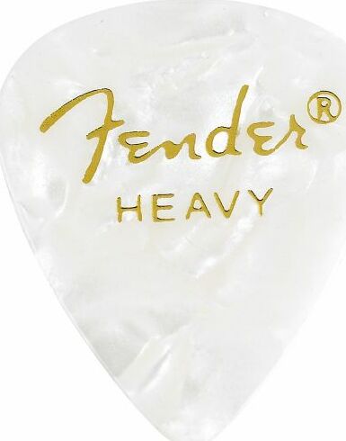 Fender 351 Shape Premium Heavy White Moto - MÉdiator & Onglet - Main picture