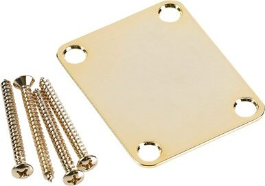 Fender 4-bolt Vintage-style Neck Plate (no Logo) - Gold - Plaque Manche - Main picture