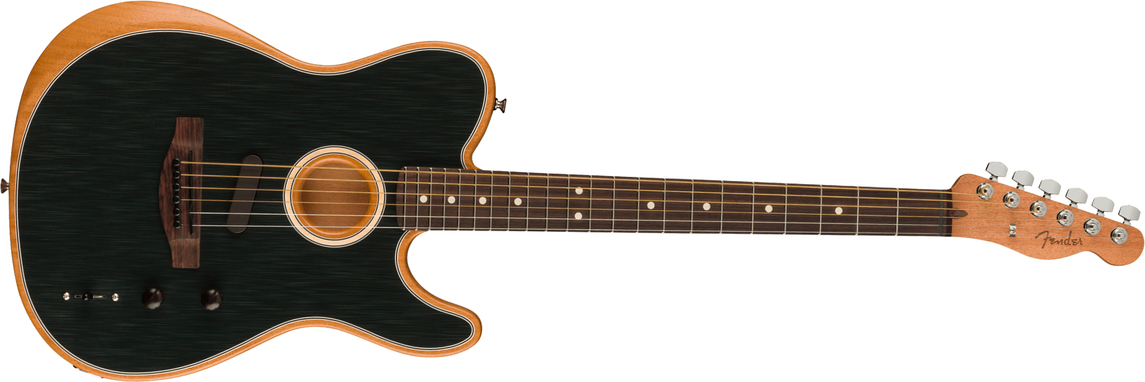 Fender Acoustasonic Tele Player Mex Epicea Acajou Rw - Brushed Black - Guitare Electro Acoustique - Main picture
