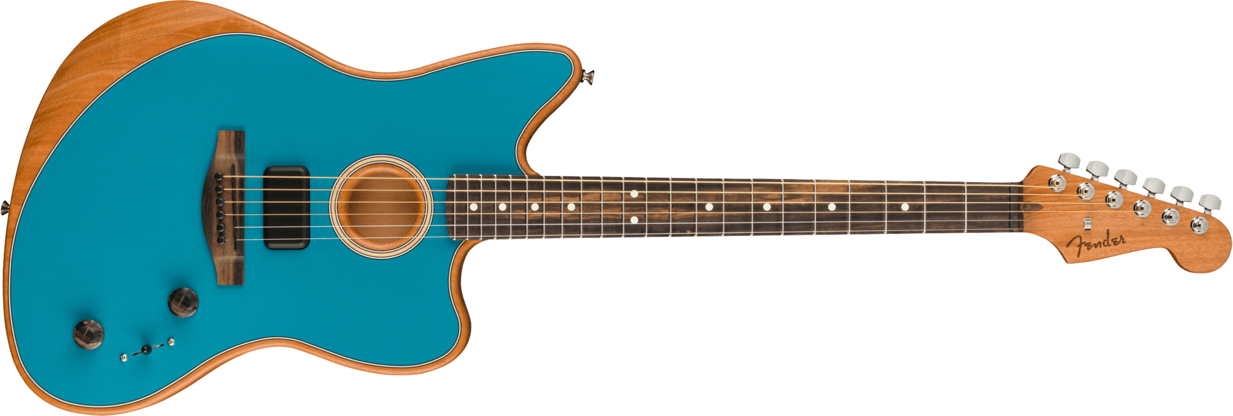 Fender American Acoustasonic Jazzmaster Usa Eb - Ocean Turquoise - Guitare Electro Acoustique - Main picture