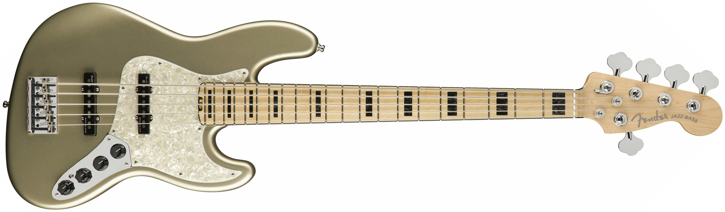 Fender American Elite Jazz Bass V Usa Mn - Champagne - Basse Électrique Solid Body - Main picture