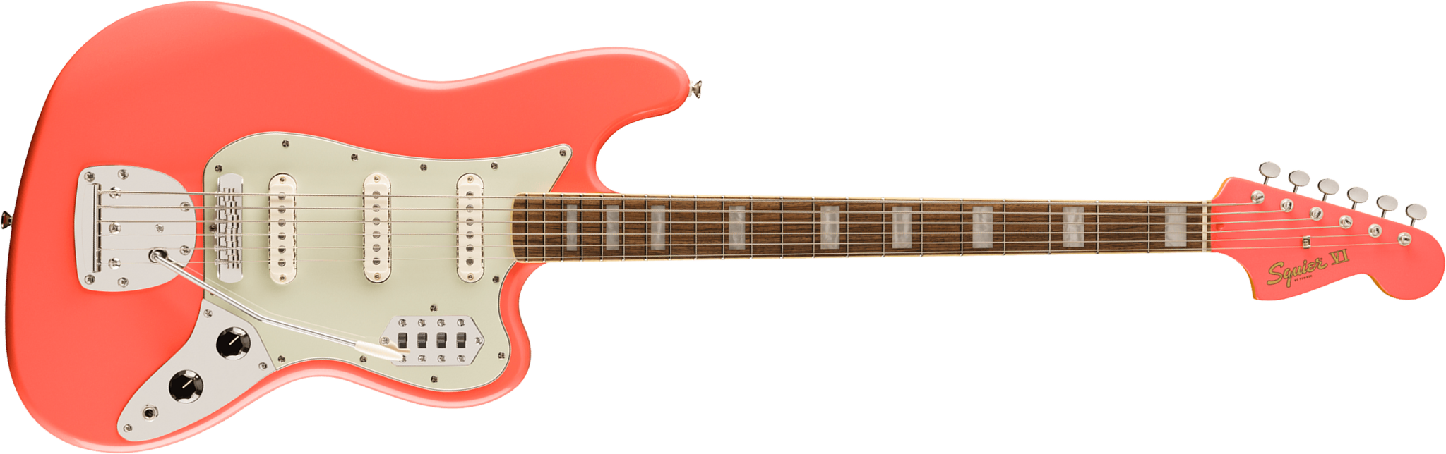 Fender Bass Vi Classic Vibe Fsr Ltd 3s Trem Lau - Tahitian Coral - Basse Électrique Solid Body - Main picture