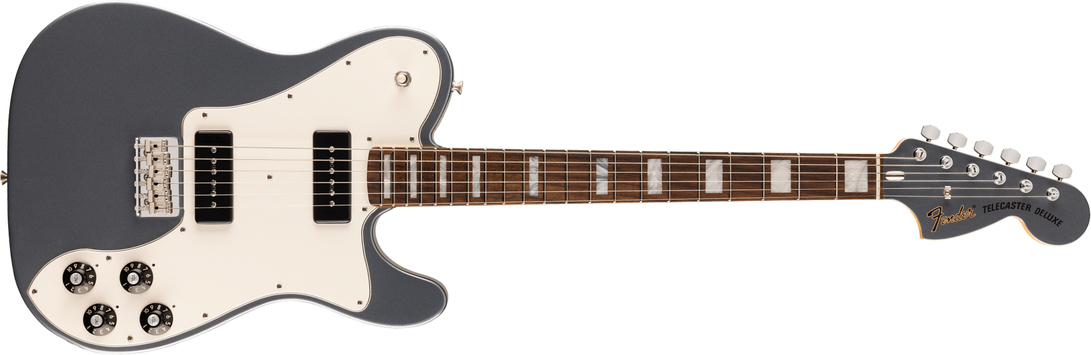 Fender Chris Shiflett Tele Cleaver Usa Signature 2s Ht Rw - Charcoal Frost Metallic - Guitare Électrique Signature - Main picture