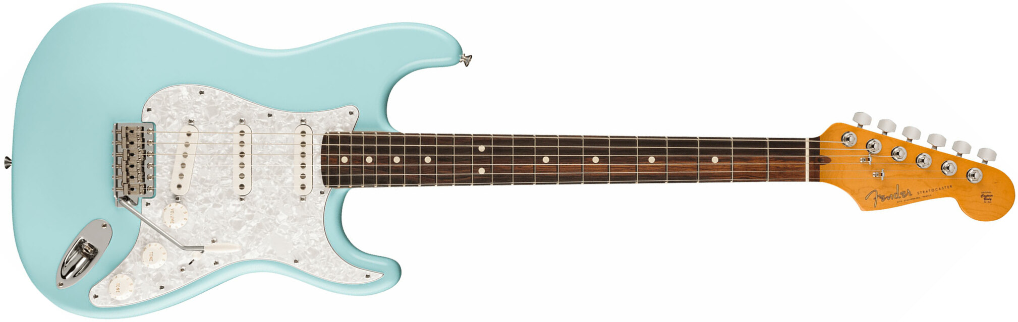 Fender Cory Wong Strat Ltd Signature Usa Stss Trem Rw - Daphne Blue - Guitare Électrique Forme Str - Main picture
