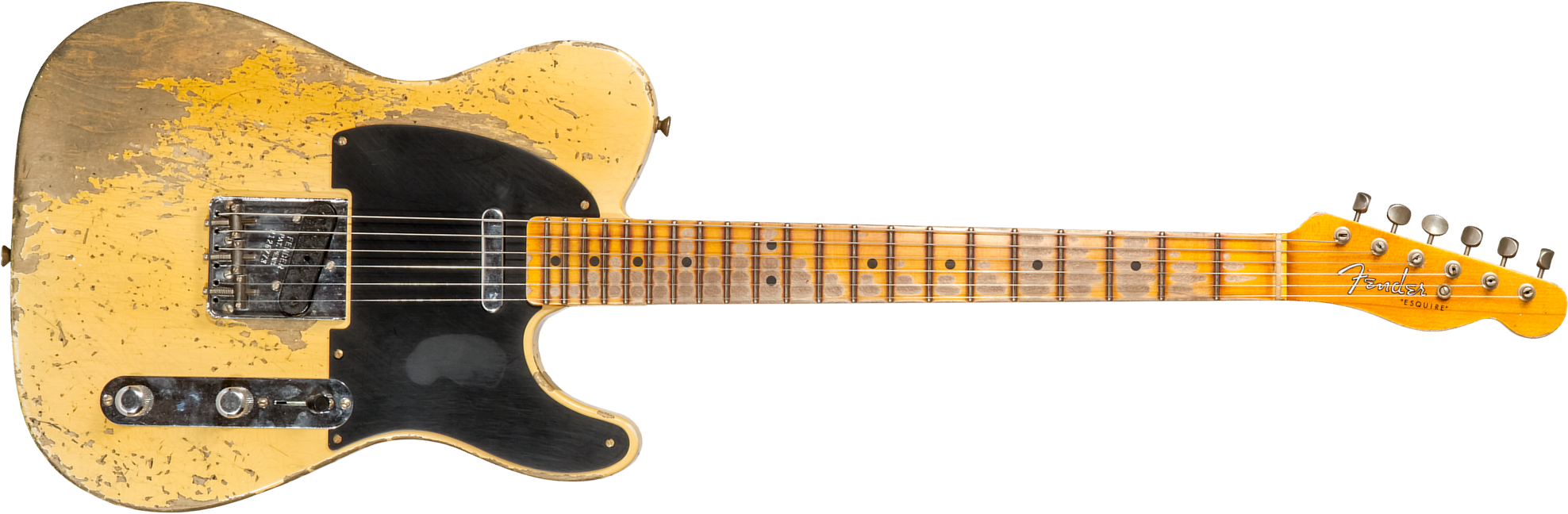 Fender Custom Shop Double Esquire/tele 1950 2s Ht Mn #r126773 - Super Heavy Relic Aged Nocaster Blonde - Guitare Électrique Forme Tel - Main picture