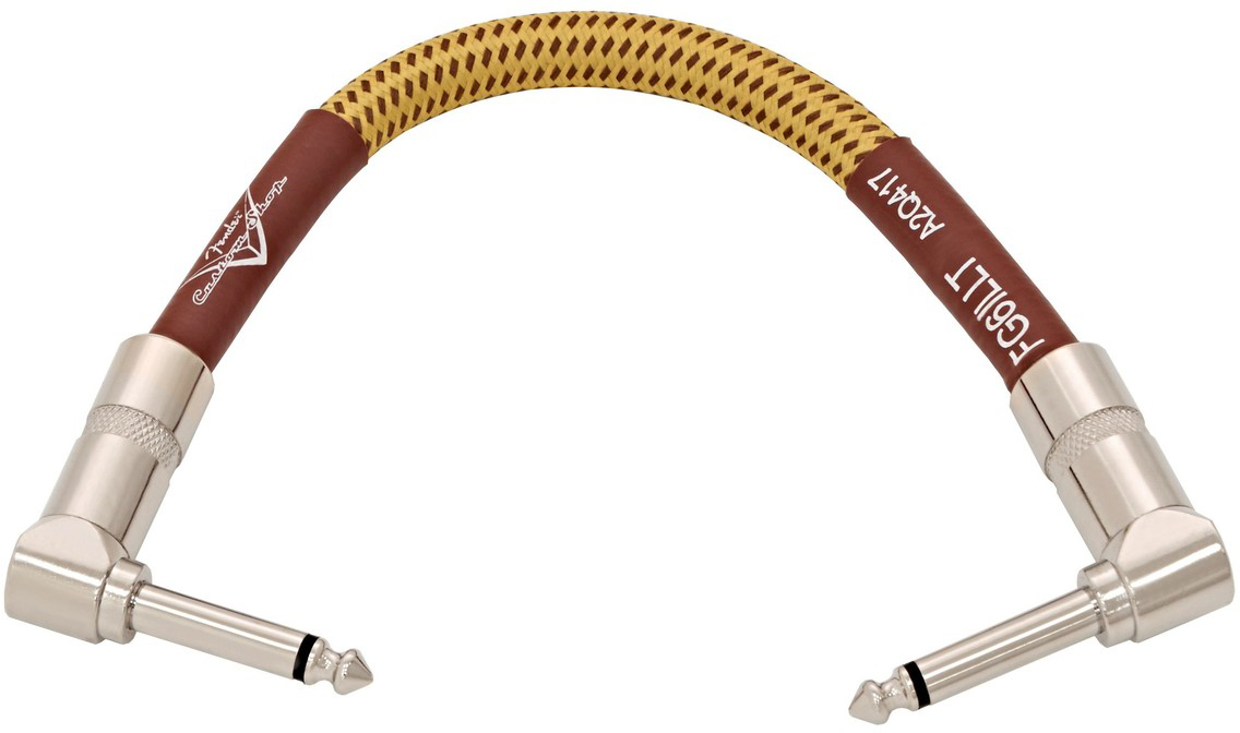 Fender Custom Shop Instrument Patch Cable Coude/coude 6inch Tweed - CÂble - Main picture