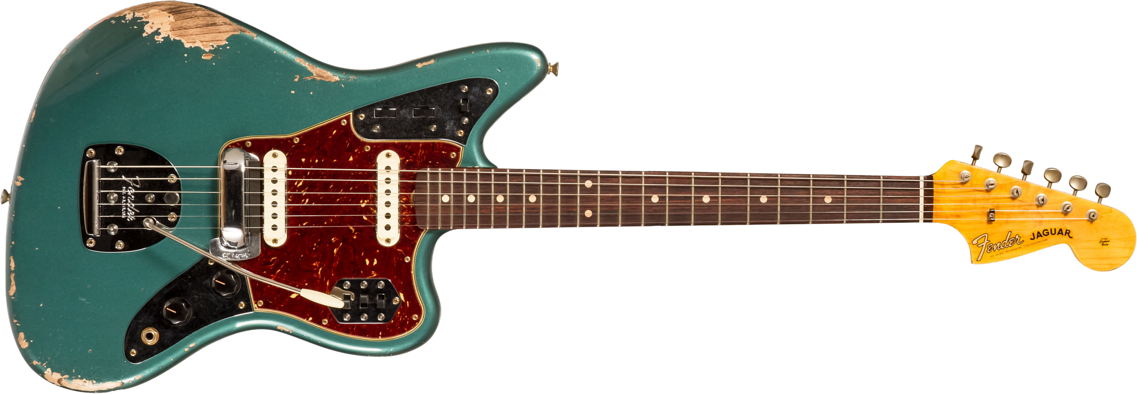 Fender Custom Shop Jaguar 1962 Shsc 2s Trem Rw #r138212 - Heavy Relic Sherwood Green Metallic - Guitare Électrique RÉtro Rock - Main picture