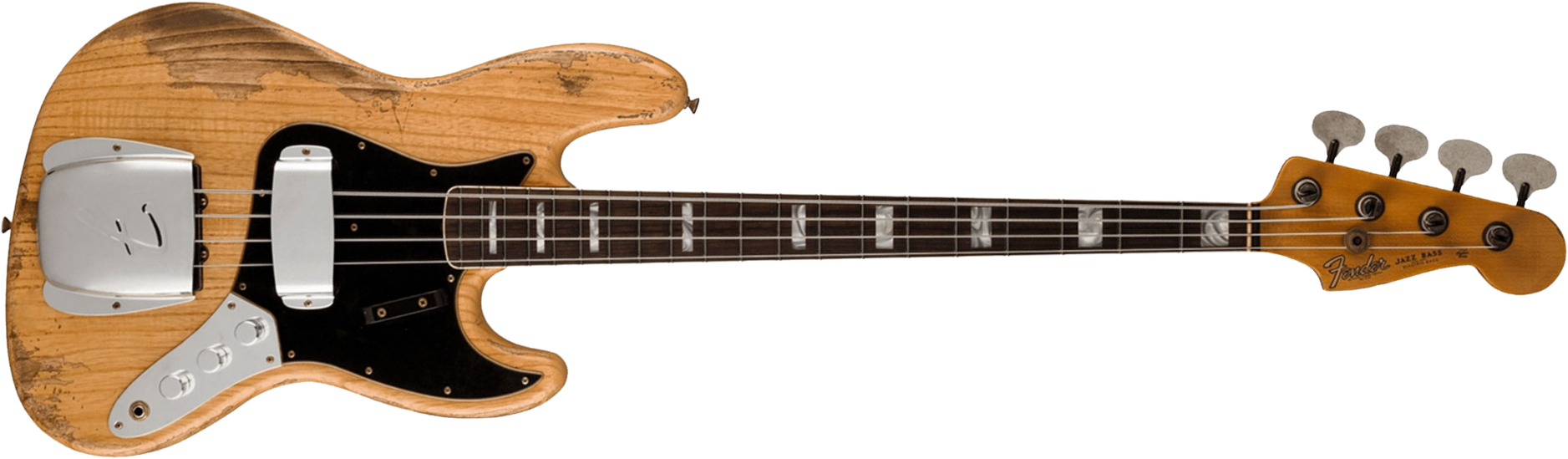 Fender Custom Shop Jazz Bass Custom Rw - Heavy Relic Aged Natural - Basse Électrique Solid Body - Main picture