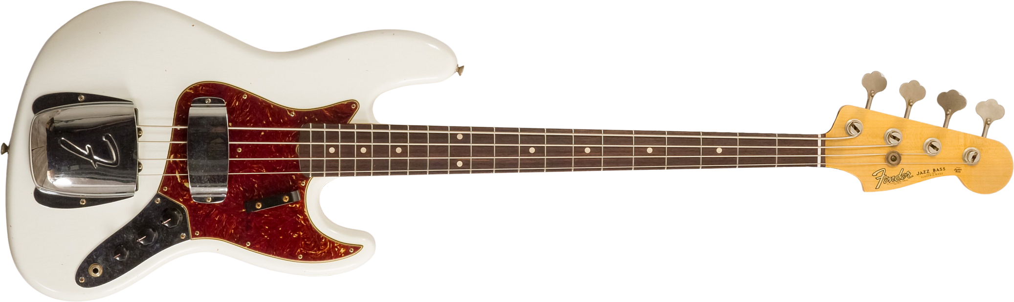 Fender Custom Shop Jazzbass 1964 Rw #r145112 - Journeyman Relic Olympic White - Basse Électrique Solid Body - Main picture