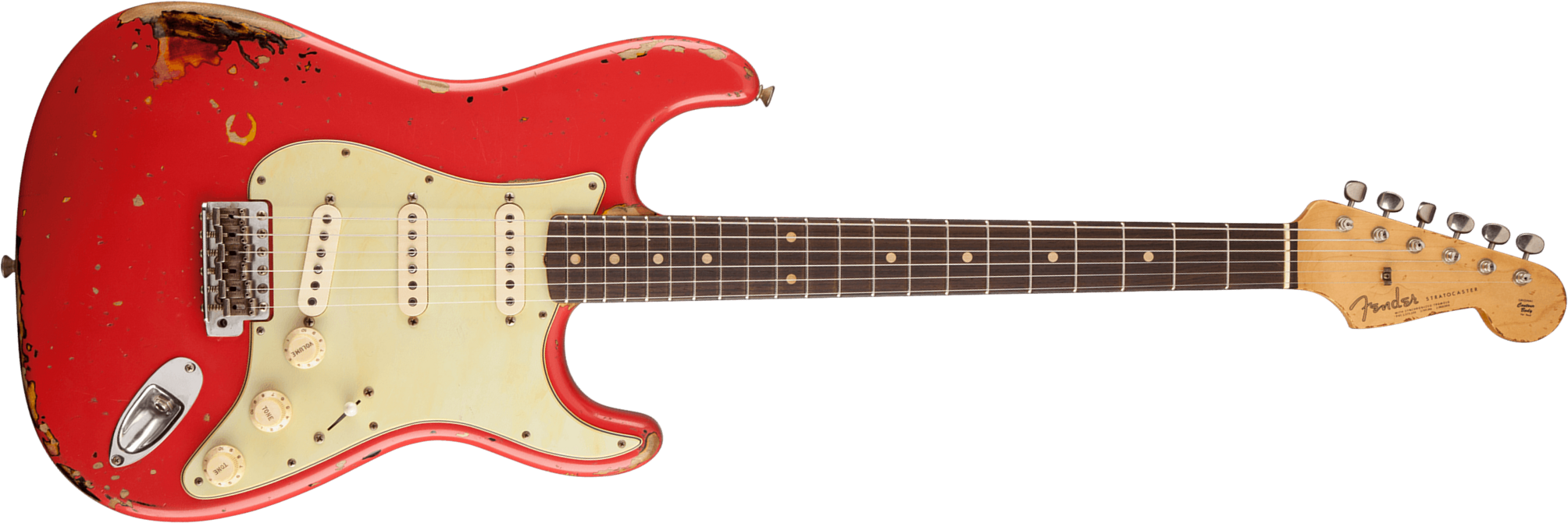 Fender Custom Shop Michael Landau Strat 1963 Signature Trem 3s #r133864 - Relic Fiesta Red O. 3-color Sunburst - Guitare Électrique Forme Str - Main p