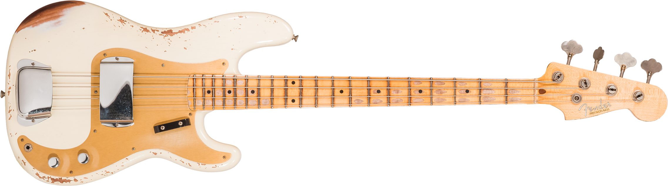Fender Custom Shop Precision Bass 1958 Mn #cz569181 - Heavy Relic Vintage White - Basse Électrique Solid Body - Main picture