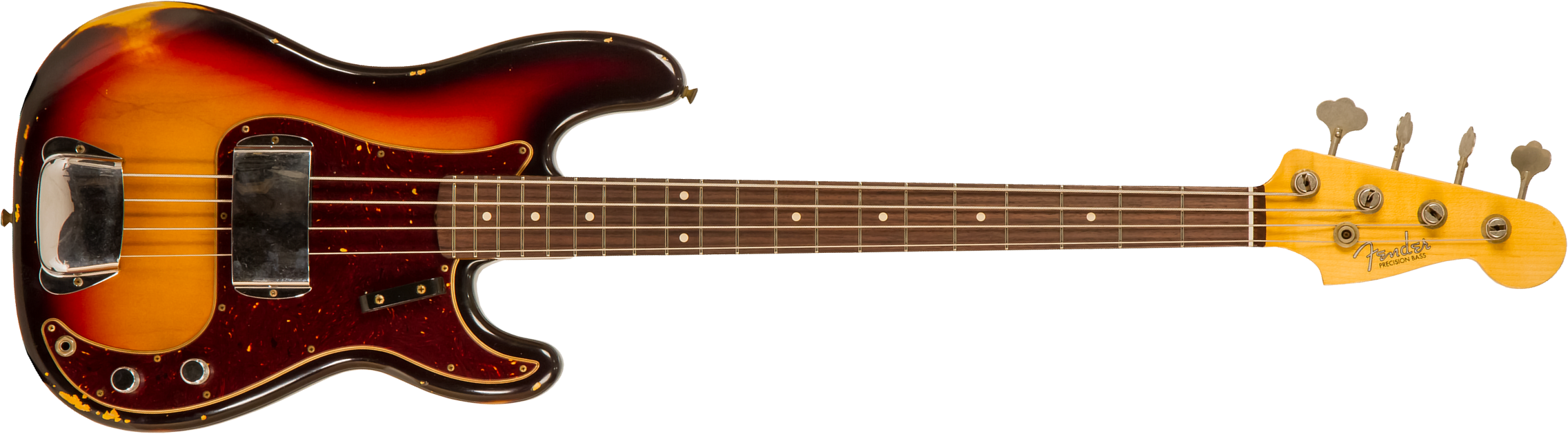 Fender Custom Shop Precision Bass 1961 Rw #cz556533 - Relic 3-color Sunburst - Basse Électrique Solid Body - Main picture