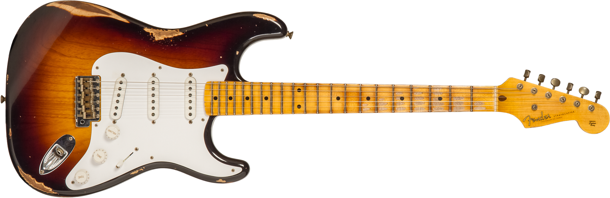 Fender Custom Shop Strat 1954 70th Anniv. 3s Trem Mn #xn4316 - Relic Wide Fade 2-color Sunburst - Guitare Électrique Forme Str - Main picture