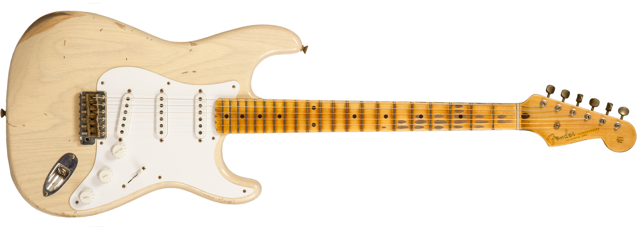 Fender Custom Shop Strat 1954 70th Anniv. 3s Trem Mn #xn5051 - Relic Vintage Blonde - Guitare Électrique Forme Str - Main picture
