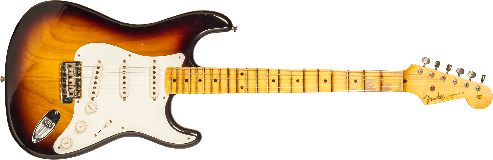 Fender Custom Shop Strat 1955 3s Trem Mn #r130058 - Journeyman Relic 2-color Sunburst - Guitare Électrique Forme Str - Main picture