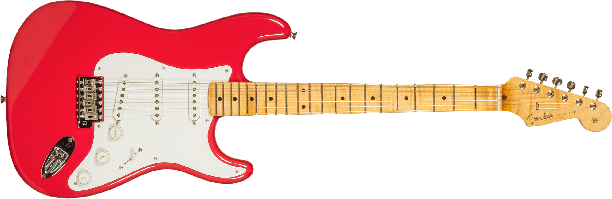 Fender Custom Shop Strat 1956 3s Trem Mn #r133022 - Nos Fiesta Red - Guitare Électrique Forme Str - Main picture
