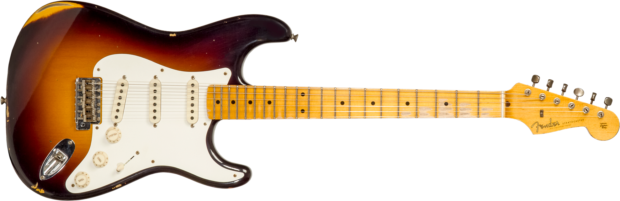 Fender Custom Shop Strat 1957 3s Trem Mn #cz571791 - Relic Wide Fade 2-color Sunburst - Guitare Électrique Forme Str - Main picture