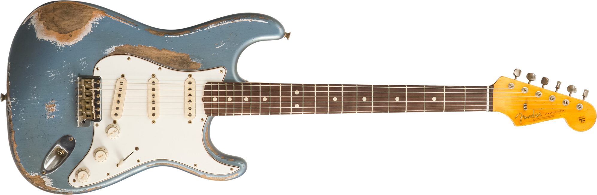 Fender Custom Shop Strat 1963 3s Trem Rw #r139911 - Relic Lake Placid Blue - Guitare Électrique Forme Str - Main picture