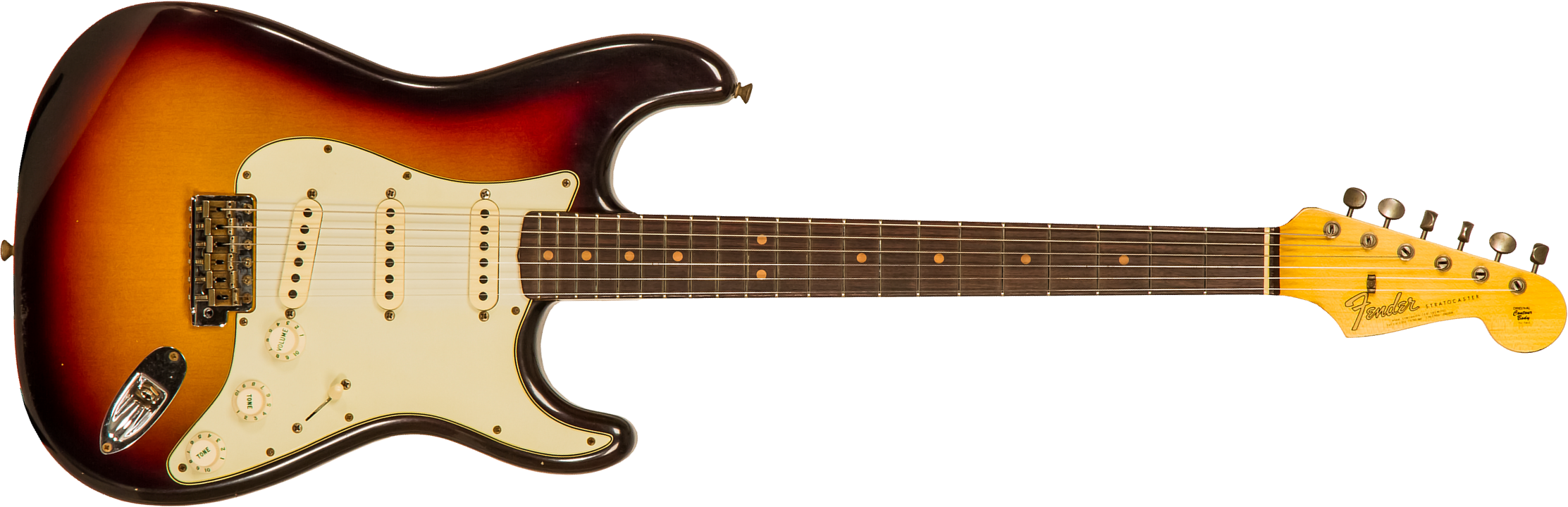 Fender Custom Shop Strat 1964 3s Trem Rw - Journeyman Relic Target 3-color Sunburst - Guitare Électrique Forme Str - Main picture