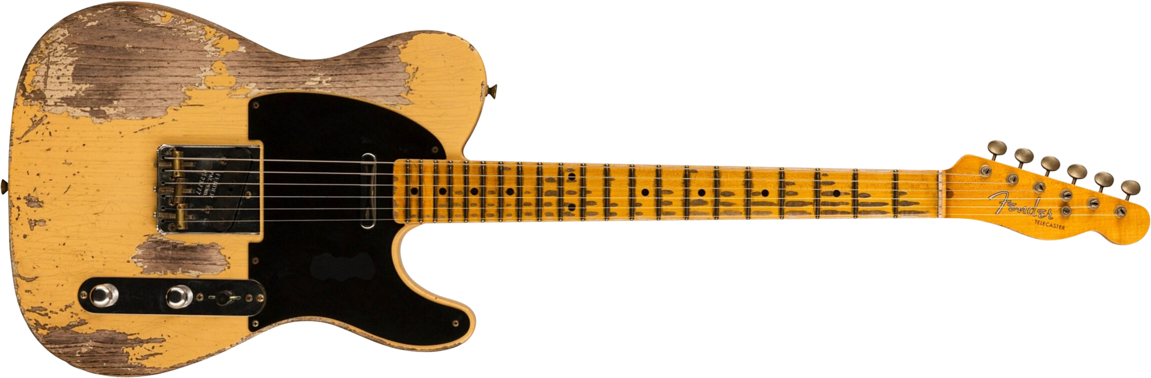 Fender Custom Shop Tele 1953 2s Ht Mn #126760 - Super Heavy Relic Natural Blonde - Guitare Électrique Forme Str - Main picture