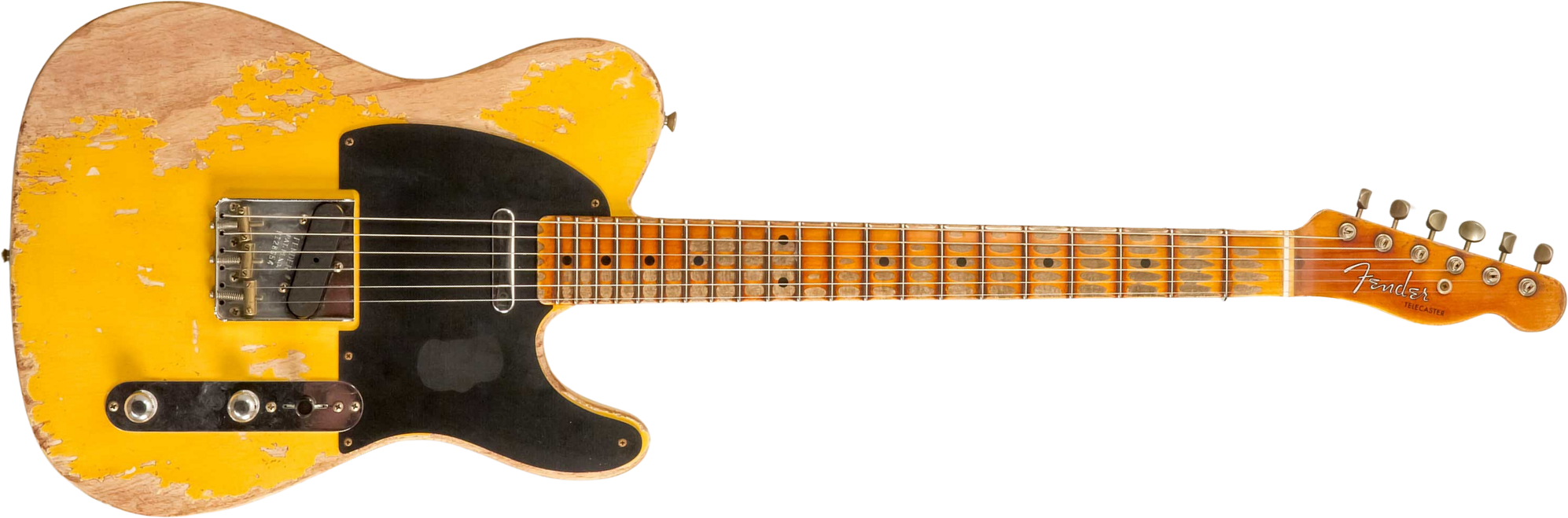 Fender Custom Shop Tele 1953 2s Ht Mn #r128654 - Super Heavy Relic Natural Blonde - Guitare Électrique Forme Str - Main picture