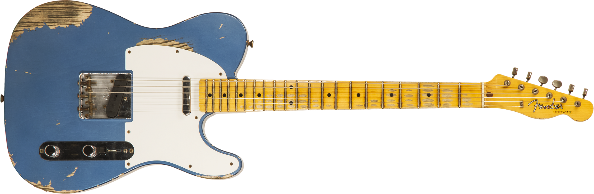 Fender Custom Shop Tele 1958 2s Ht Mn #cz550155 - Heavy Relic Lake Placid Blue - Guitare Électrique Forme Tel - Main picture