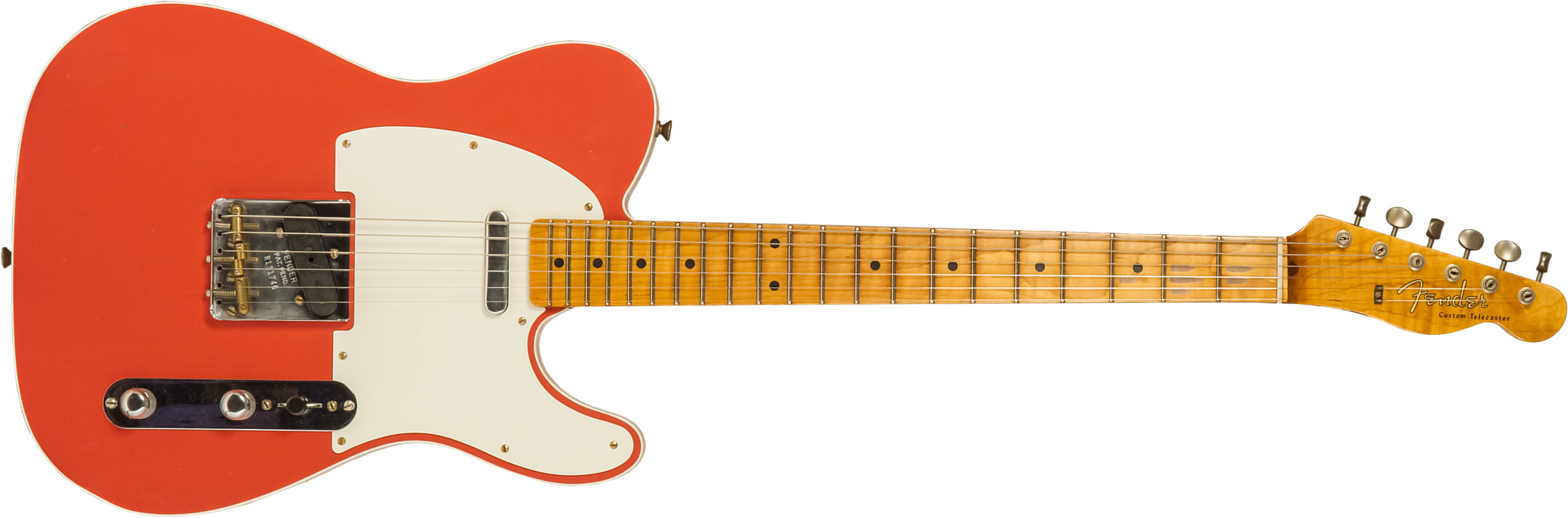 Fender Custom Shop Tele Custom 50s Twisted 2s Ht Mn #r131746 - Journeyman Relic Tahitian Coral - Guitare Électrique Forme Tel - Main picture