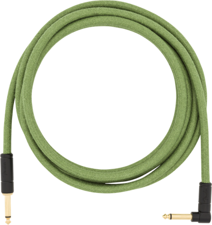 Fender Festival Pure Hemp Instrument Cable Droit/coude 10ft Green - CÂble - Main picture