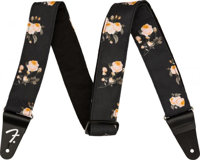 Sangle courroie Fender Floral 2-inches Guitar Strap - Black
