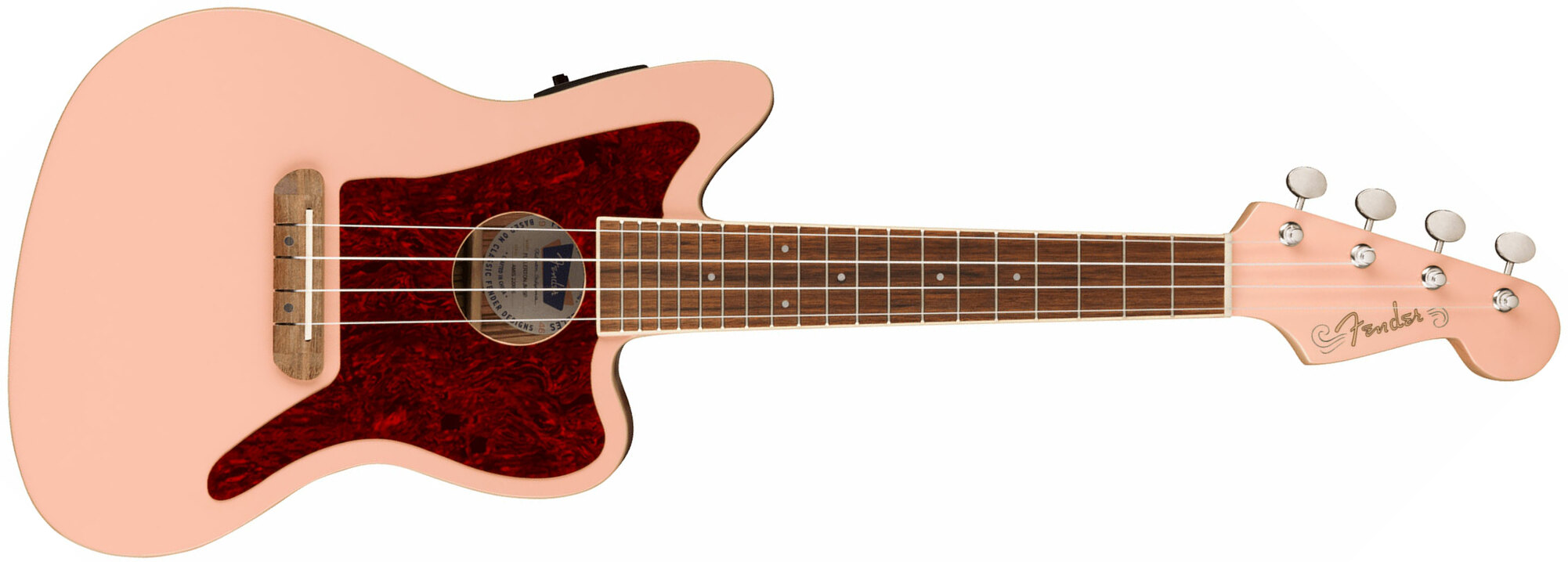 Fender Fullerton Jazzmaster Uke Concert Epicea Acajou Noy - Shell Pink - UkulÉlÉ - Main picture