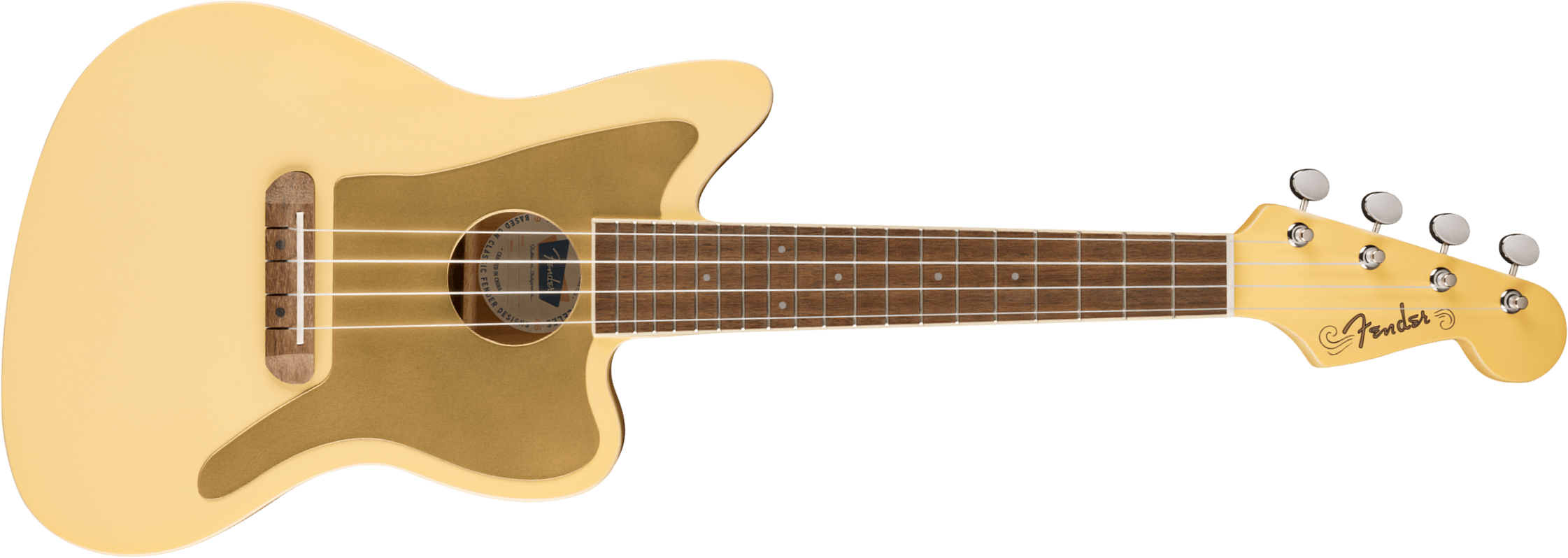 Fender Fullerton Jazzmaster Uke Concert Epicea Acajou Noy - Vintage White - UkulÉlÉ - Main picture