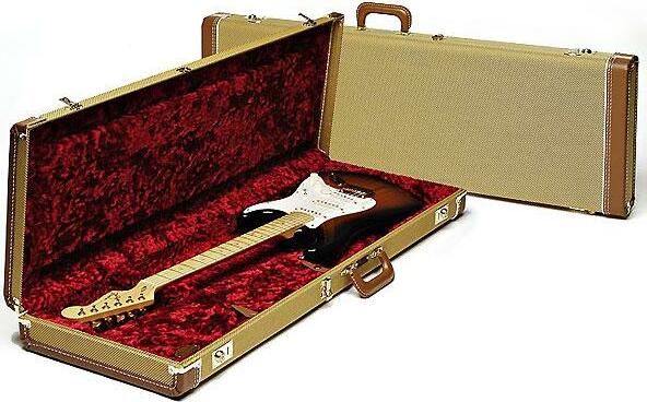 Deluxe Hardshell Case Stra/Tele - Tweed Red Poodle Etui guitare électrique  Fender