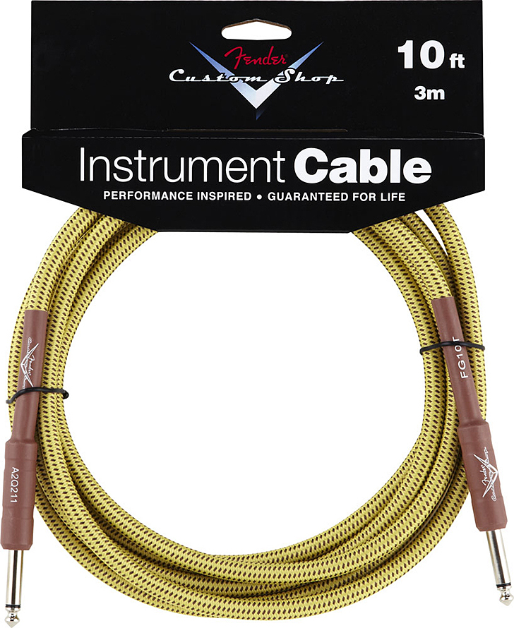 Fender Instrument Cable Custom Shop Performance Jacks Droit 10ft . 3m Tweed - CÂble - Main picture