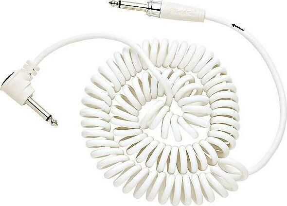 Fender Jack 6.35 Koil Kord Standard Droit . Coude 4.5m 15ft White - CÂble - Main picture