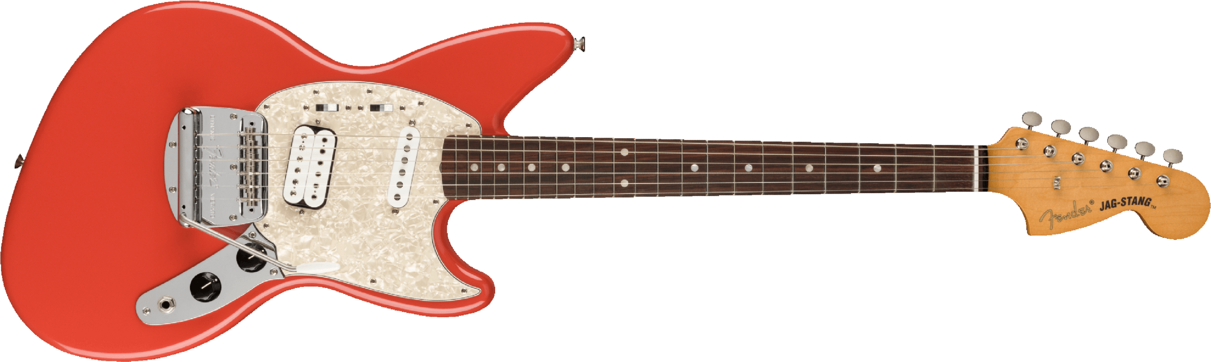 Fender Jag-stang Kurt Cobain Artist Hs Trem Rw - Fiesta Red - Guitare Électrique RÉtro Rock - Main picture