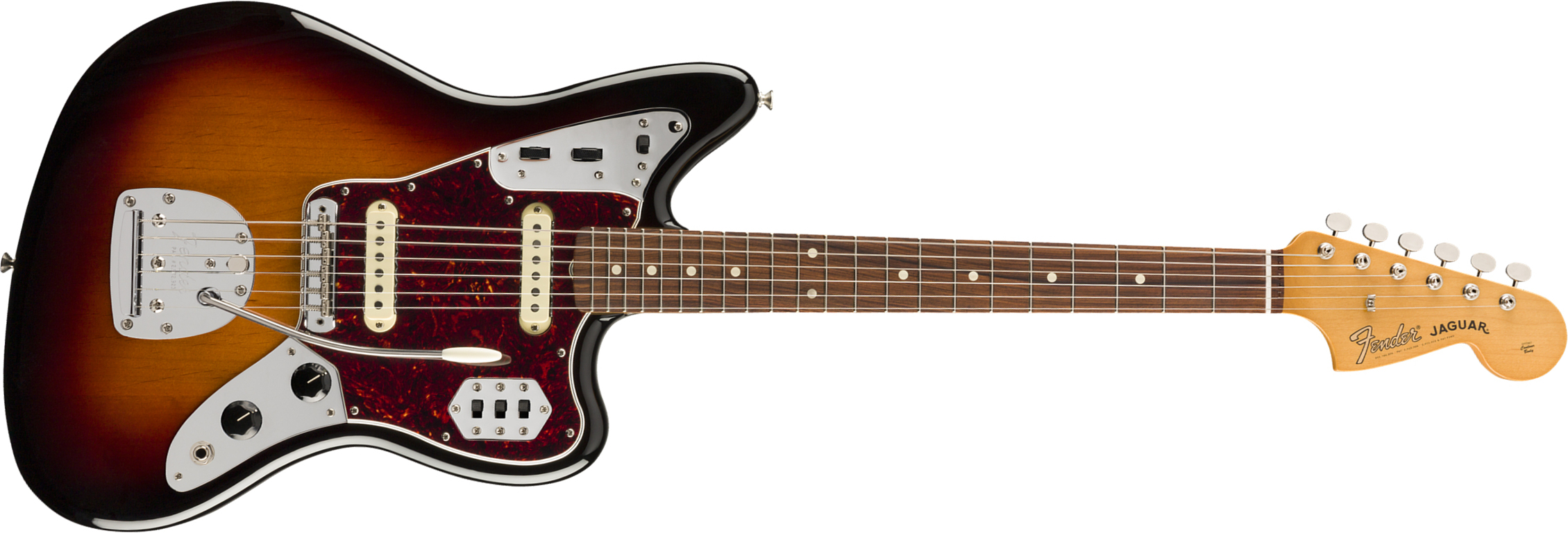 Fender Jaguar 60s Vintera Vintage Mex Pf - 3-color Sunburst - Guitare Électrique RÉtro Rock - Main picture