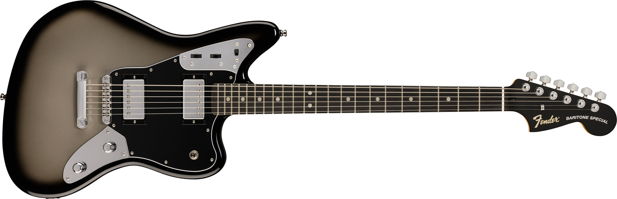 Fender Jaguar Baritone Player Fusion Ltd 2h Ht Eb - Silverburst - Guitare Électrique Baryton - Main picture